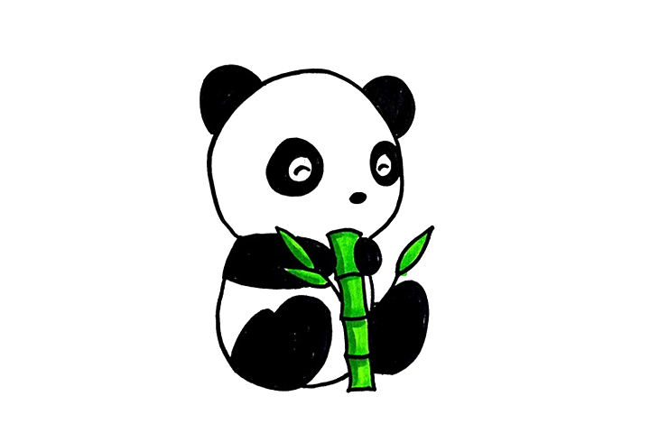 简单大熊猫怎么画