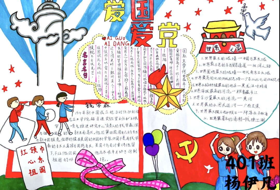 9张关于爱党爱国的手抄报图片-图1