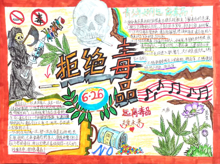 6张拒绝毒品珍爱生命手抄报-图4