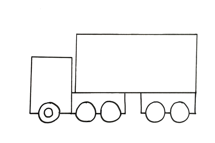 简单的大货车怎么画-图2