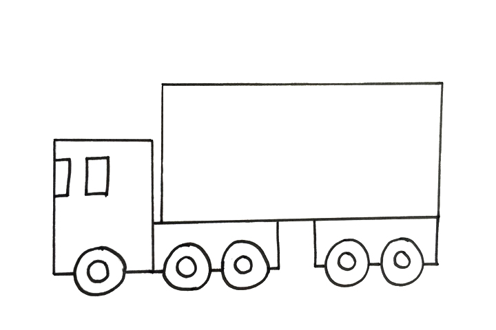 简单的大货车怎么画-图3