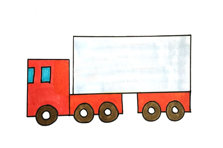 简单的大货车怎么画