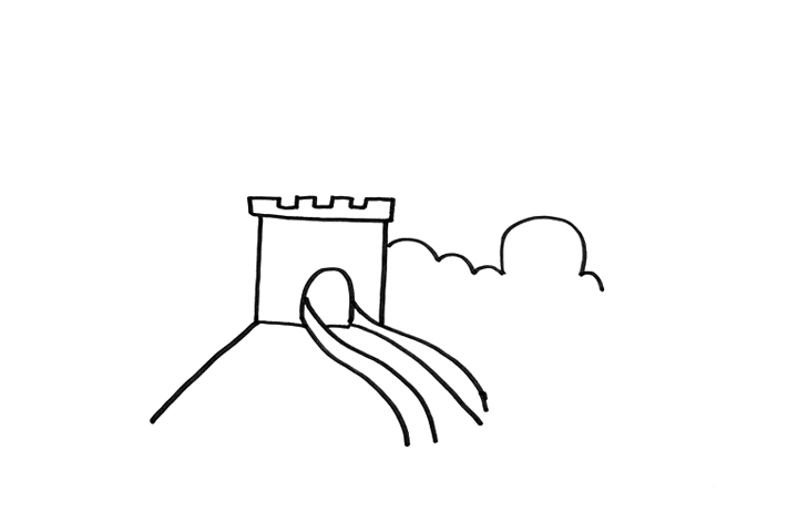 简单又好画的长城怎么画-图2