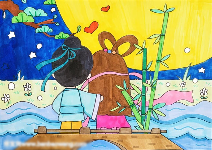 简单七夕节儿童画-图4