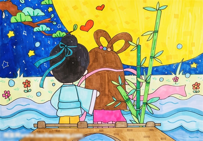 简单七夕节儿童画