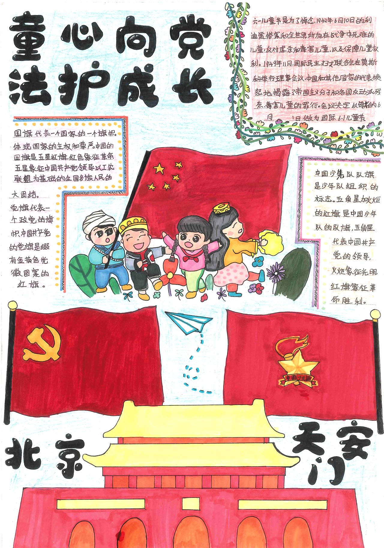 建党100周年-法护成长手抄报-图4