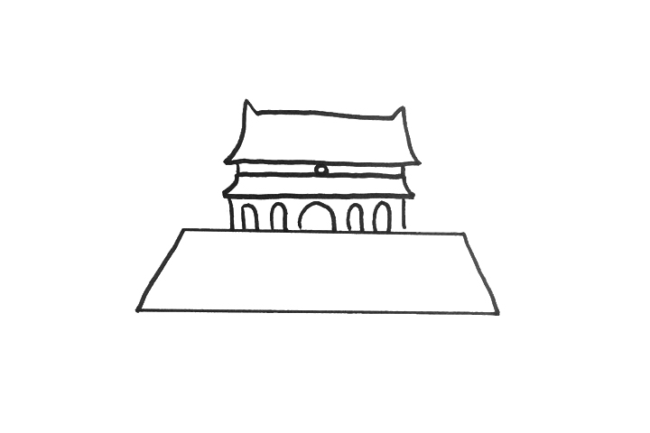 简单的天安门怎么画-图2