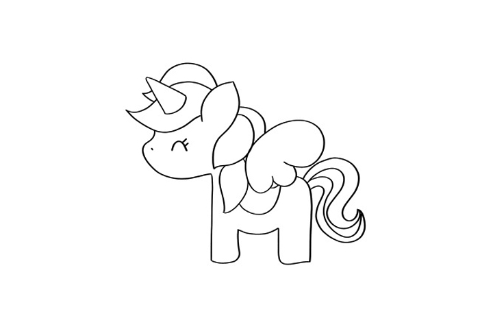 简单漂亮的独角兽怎么画-图3