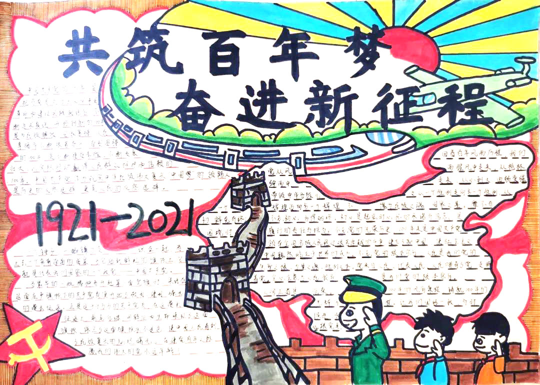 青春向党奋斗强国手抄报-图3