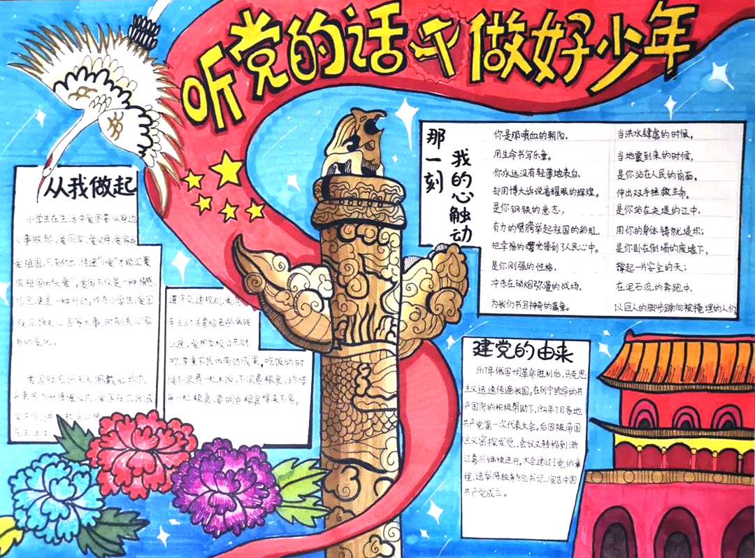 关于听党话做好少年的手抄报-图3