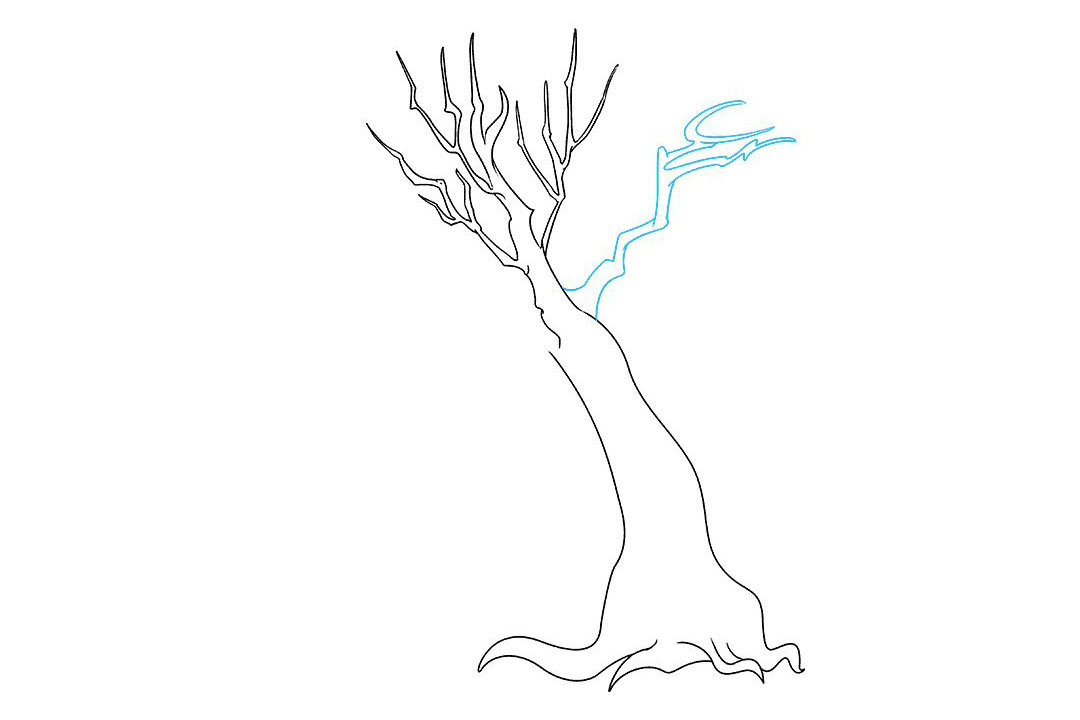 画枯树的简笔画教程-图5