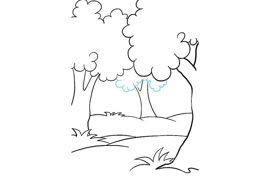 卡通森林简笔画的画法-图11