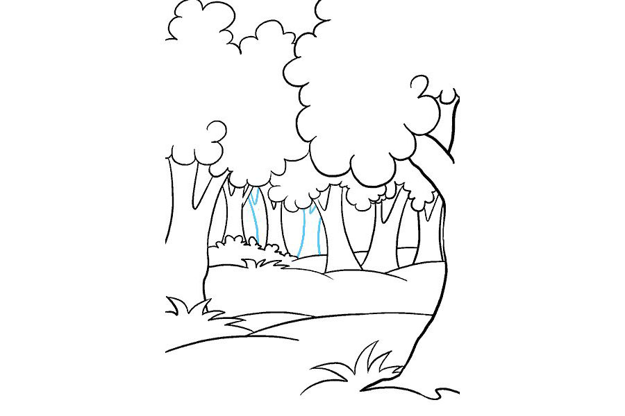 卡通森林简笔画的画法-图16