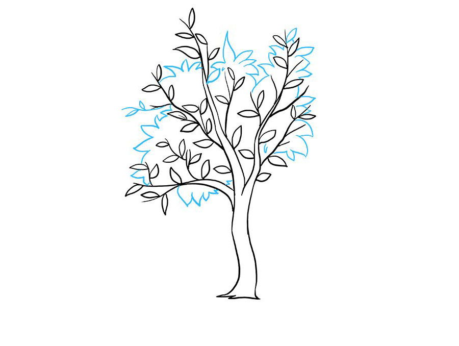 如何画秋天枫树落叶-图6