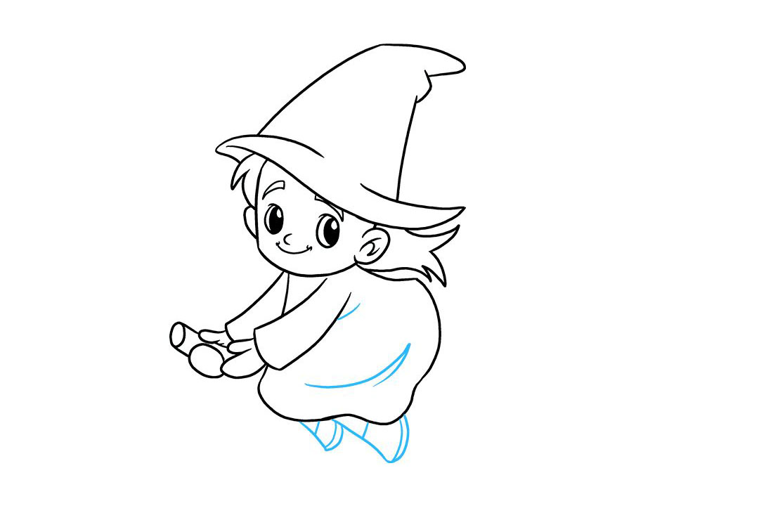 骑扫帚的女巫怎么画-图8