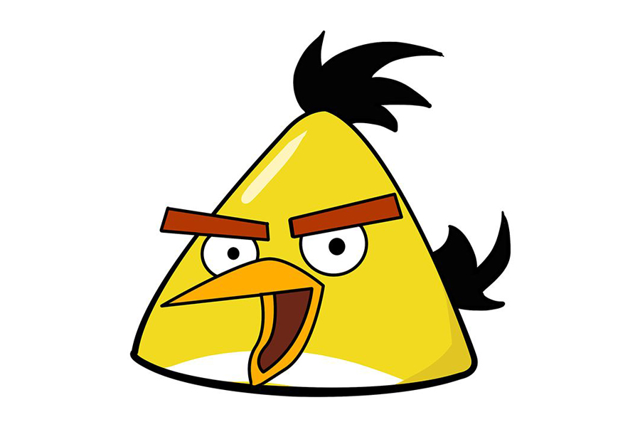 如何画黄色愤怒的小鸟
