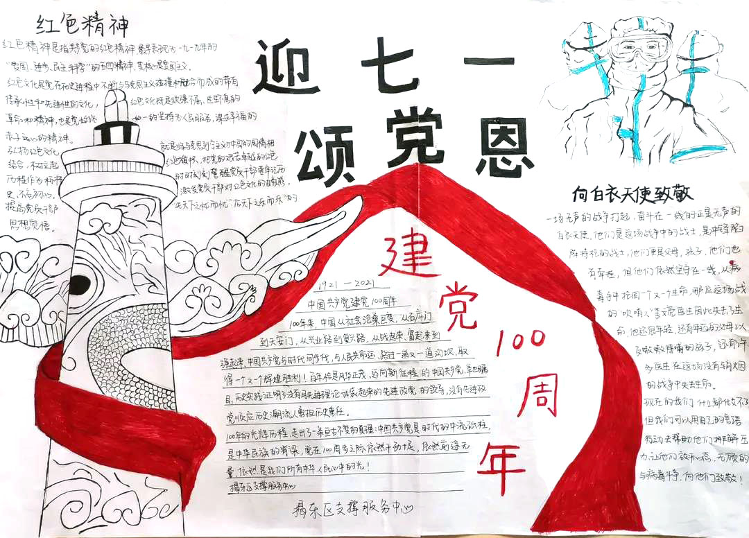 迎七一颂党恩手抄报-图9