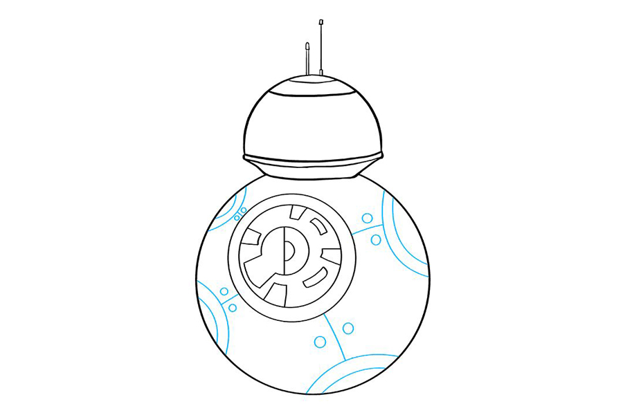 星球大战BB-8机器人怎么画-图6