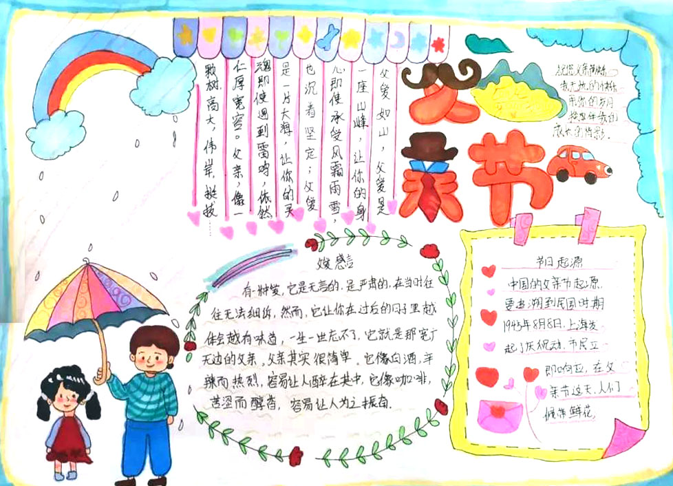 感恩父爱主题手抄报一等奖-图2