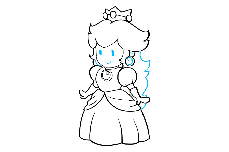 超级马里奥兄弟 桃子公主怎么画-图9