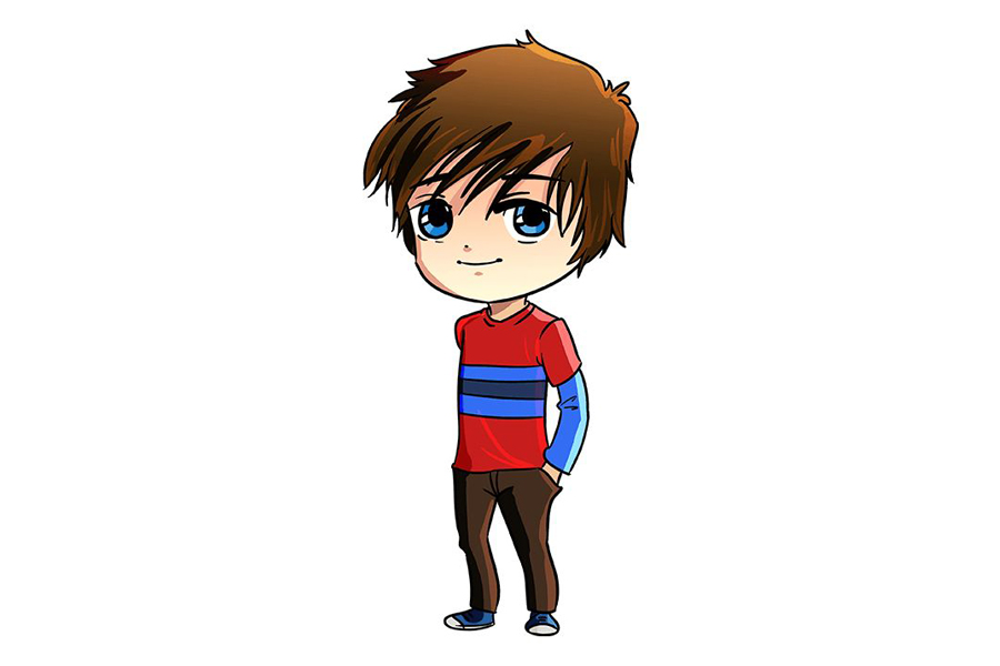 如何画阳光小男孩