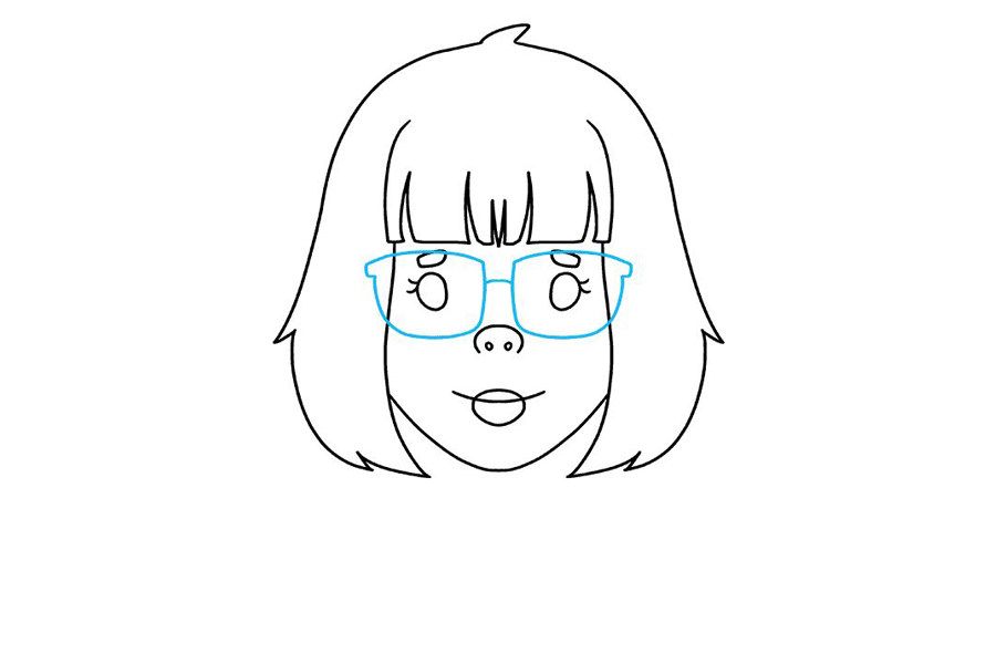 如何画戴眼镜的女孩-图7