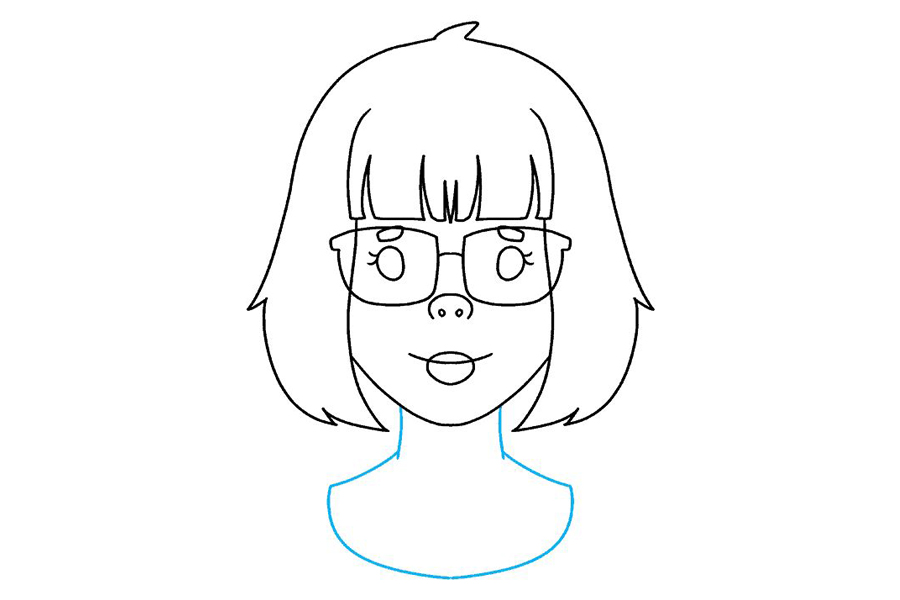 如何画戴眼镜的女孩-图8