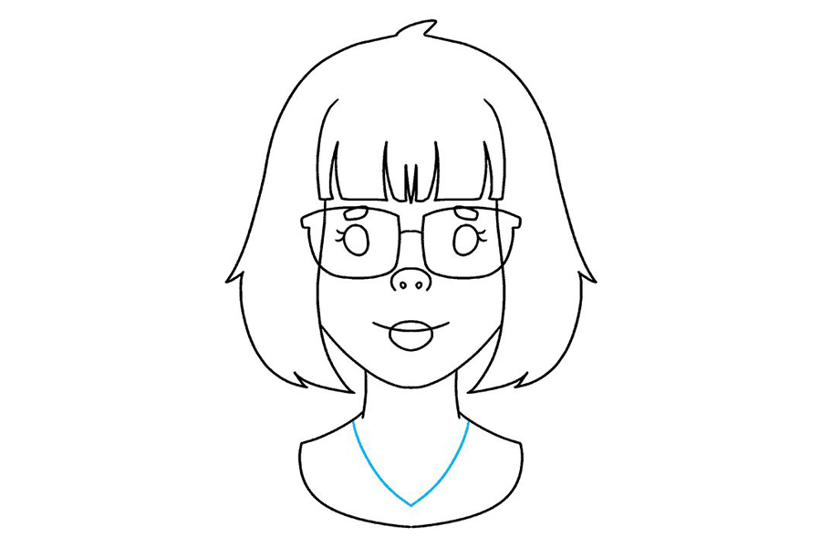 如何画戴眼镜的女孩-图9