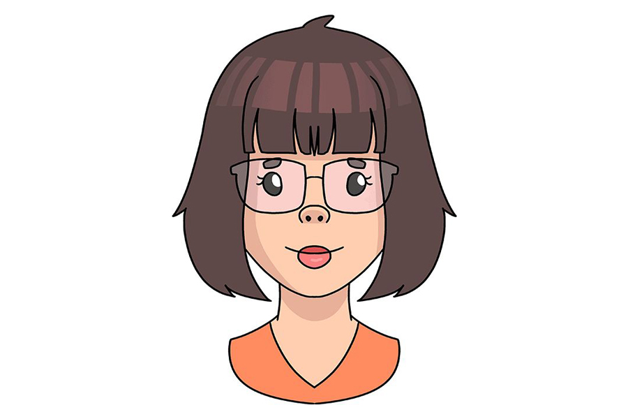 如何画戴眼镜的女孩