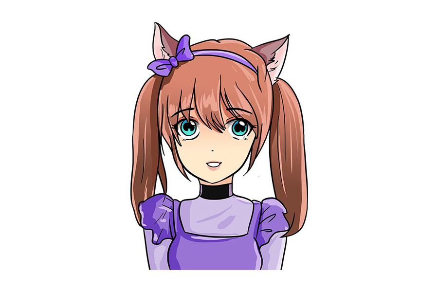 如何画动漫风小女孩