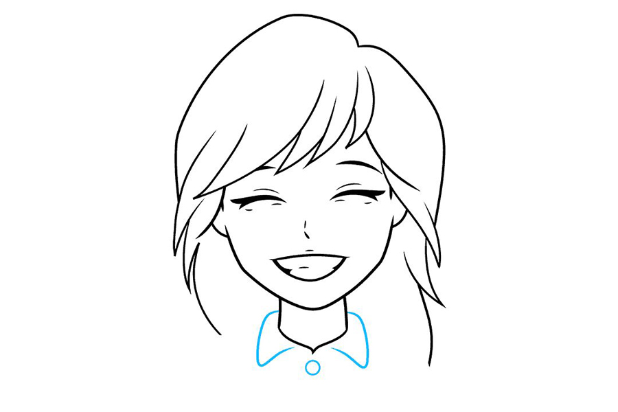 美丽笑容小女孩怎么画-图7