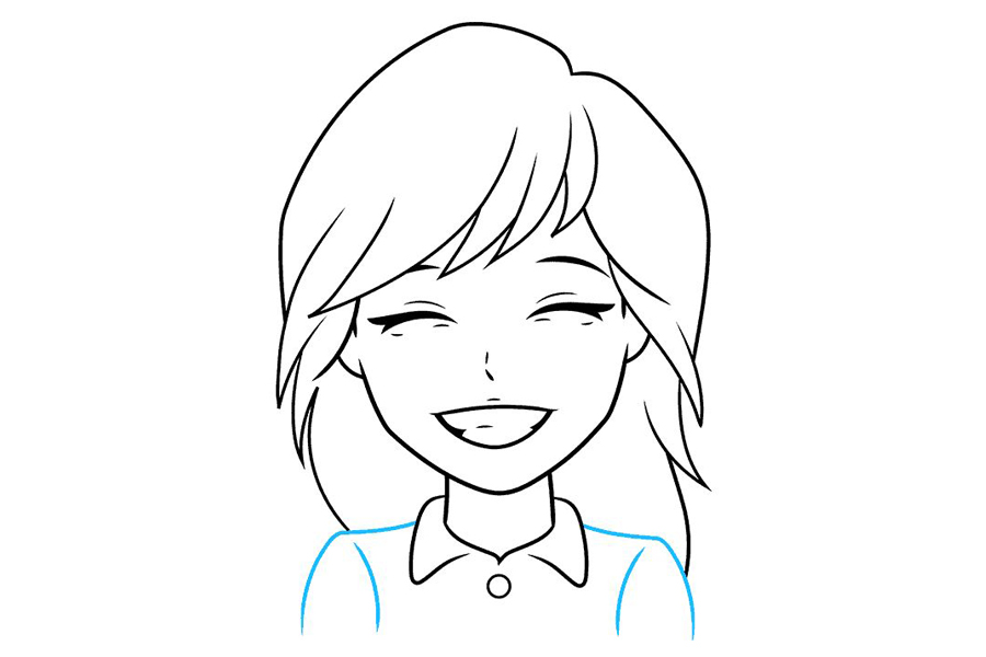 美丽笑容小女孩怎么画-图8