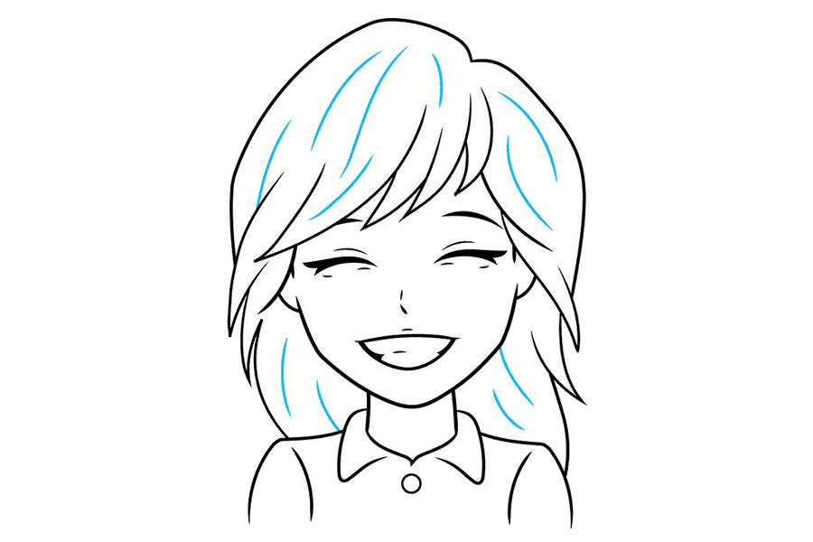 美丽笑容小女孩怎么画-图9