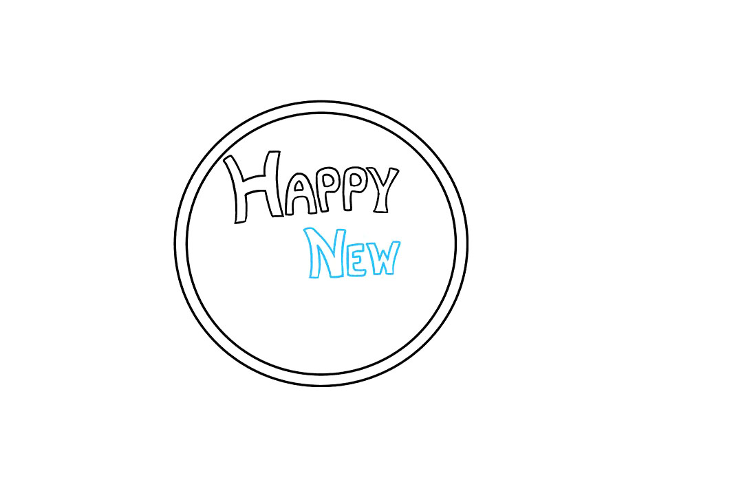 如何画新年快乐图片-图3