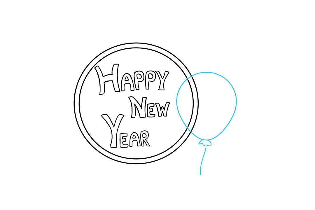 如何画新年快乐图片-图5