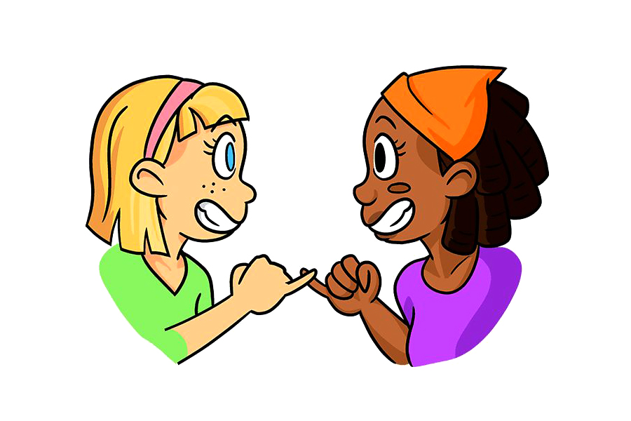 好朋友拉勾勾怎么画