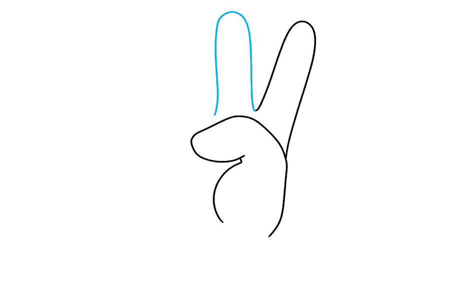 剪刀手 胜利手势怎么画-图4