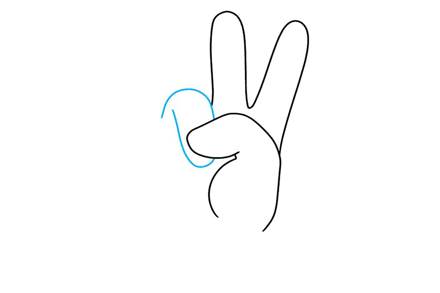 剪刀手 胜利手势怎么画-图5