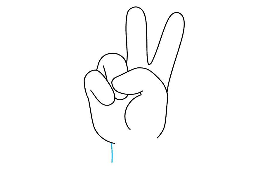 剪刀手 胜利手势怎么画-图7