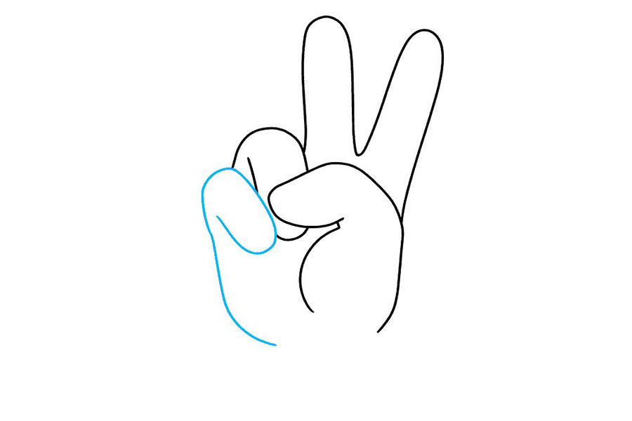 剪刀手 胜利手势怎么画-图6