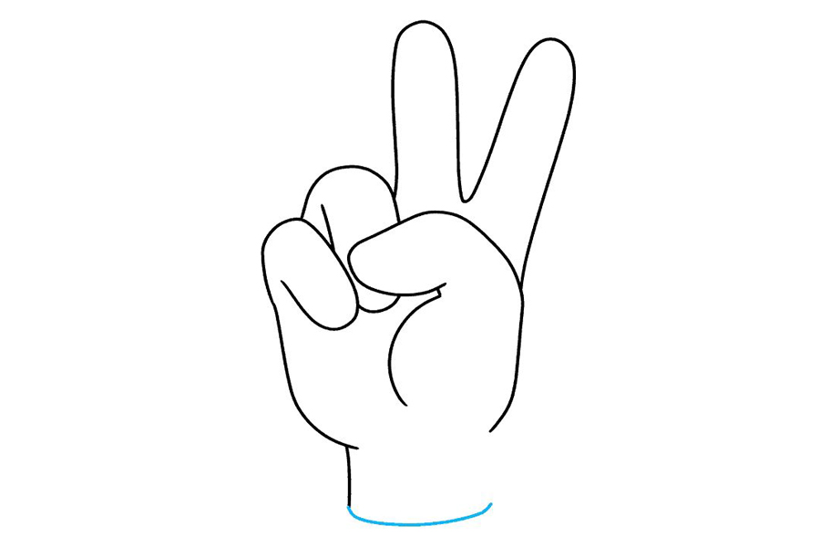 剪刀手 胜利手势怎么画-图8