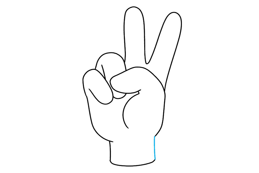 剪刀手 胜利手势怎么画-图9