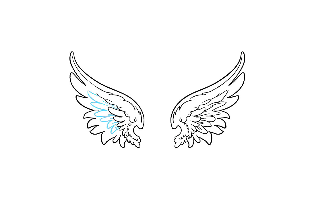 天使的翅膀怎么画-图15