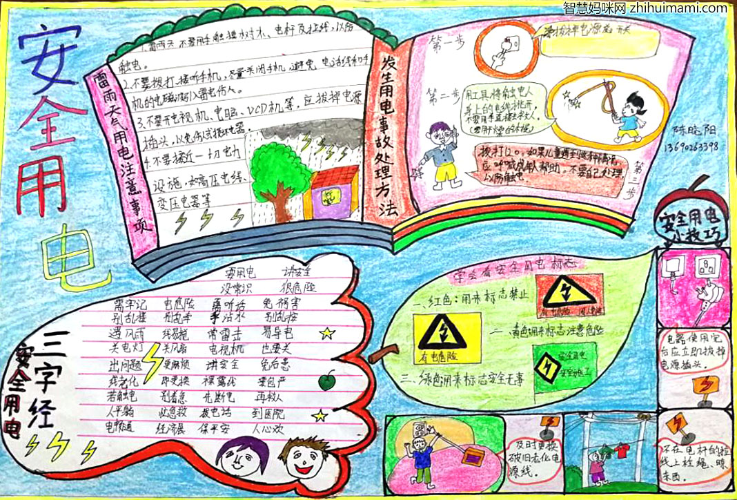 关于安全使用电器的手抄报怎么画-图1
