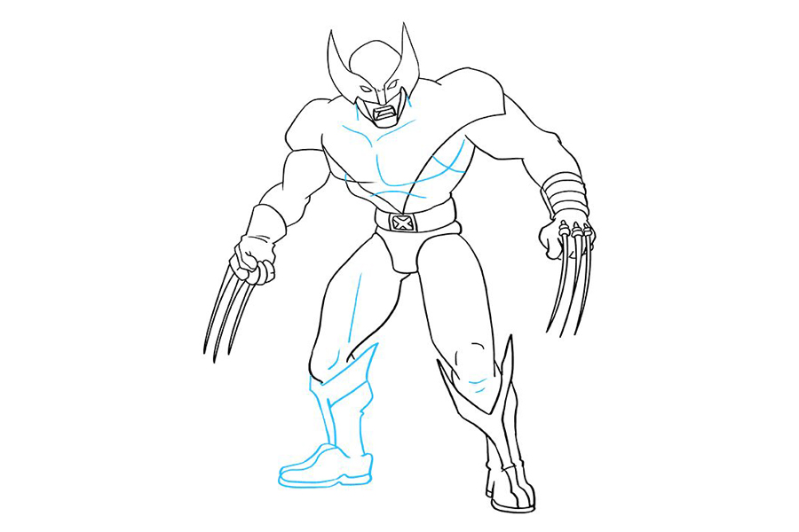 X战警 狼獾怎么画-图9