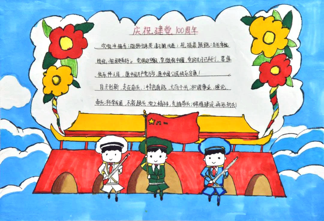 童心向党100周年手抄报图片-图2