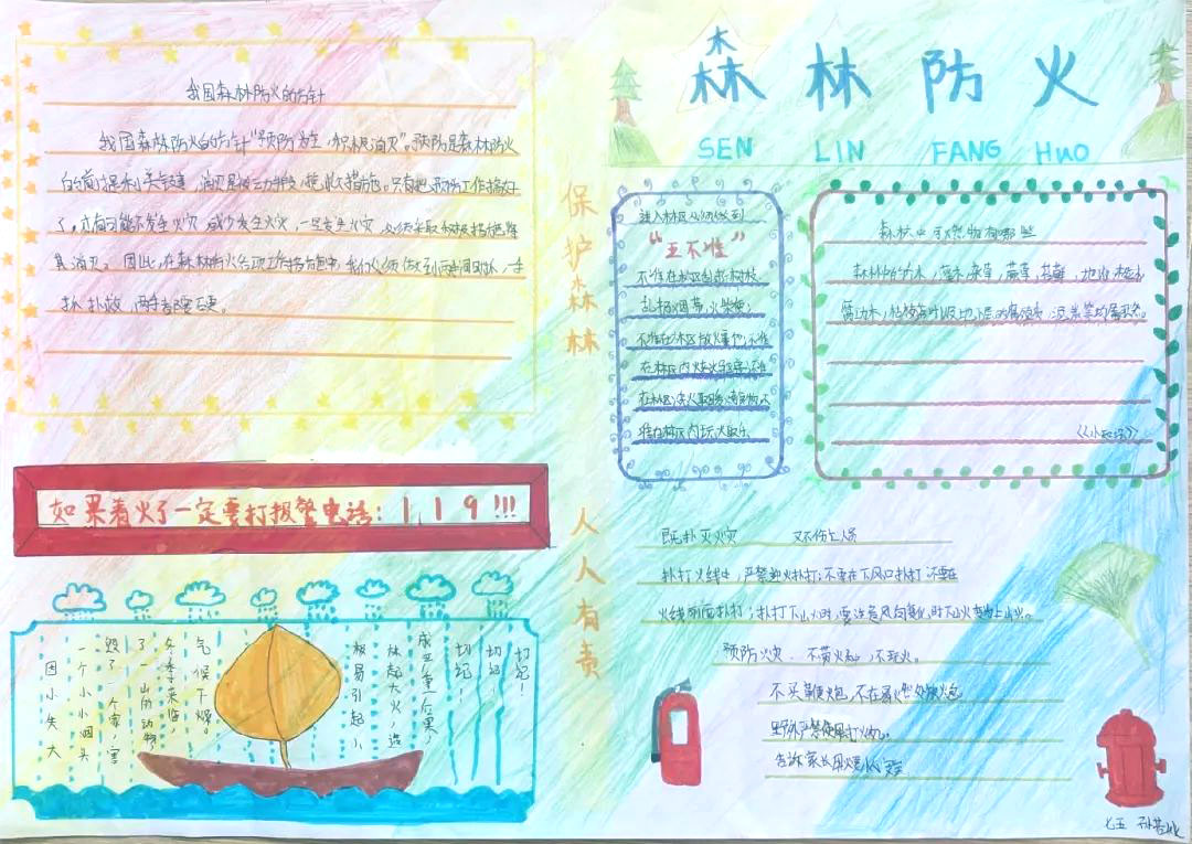 “做好森林防火，保护绿色家园”主题手抄报-图4