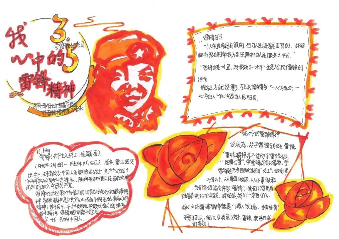 小学生学雷锋手抄报绘画作品-图8