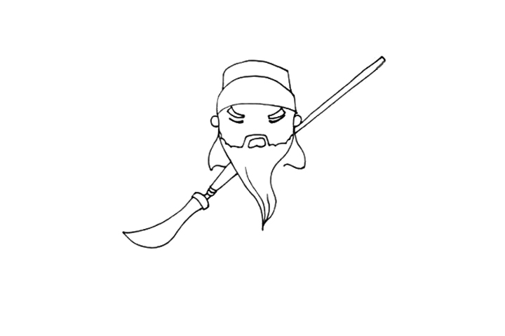 q版三国人物 关羽简笔画-图2