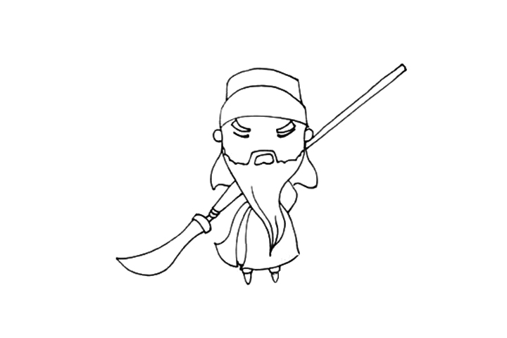 q版三国人物 关羽简笔画-图3